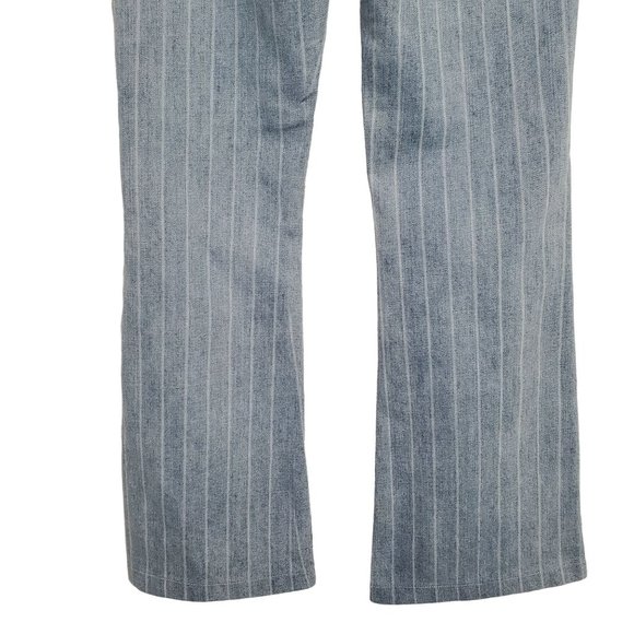Joe's Jeans Size 25 Striped Blue Denim Pants Bootcut 5 Pocket Mid Rise - Picture 6 of 8